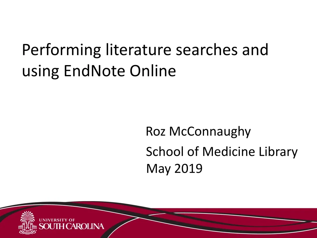 performing literature searches and using endnote online