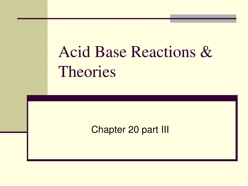 acid base reactions theories