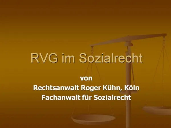 RVG im Sozialrecht