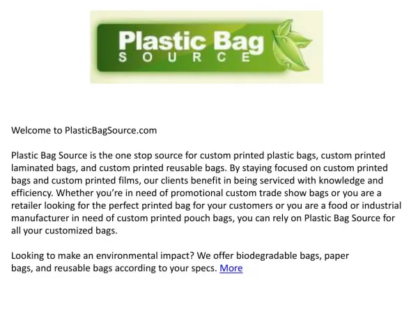 Custom Plastic Shopping Bags - Plasticbagsource.com