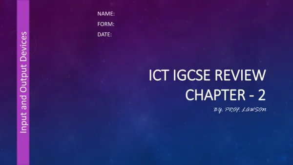 ICT IGCSE review Chapter - 2