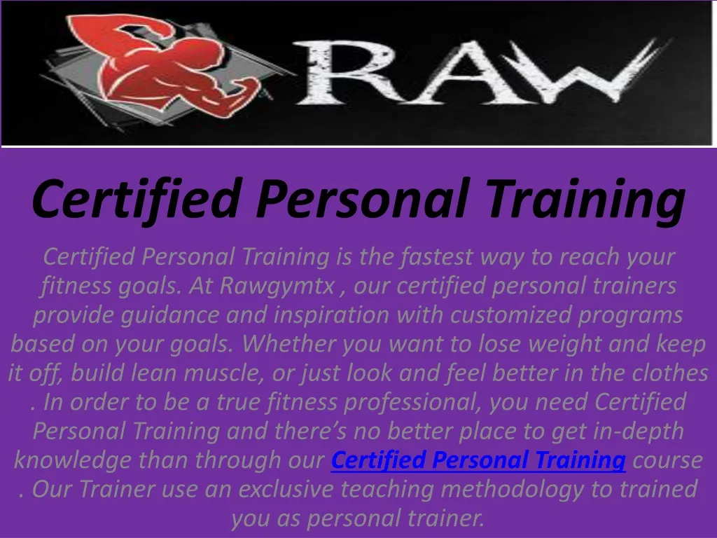 certified personal training