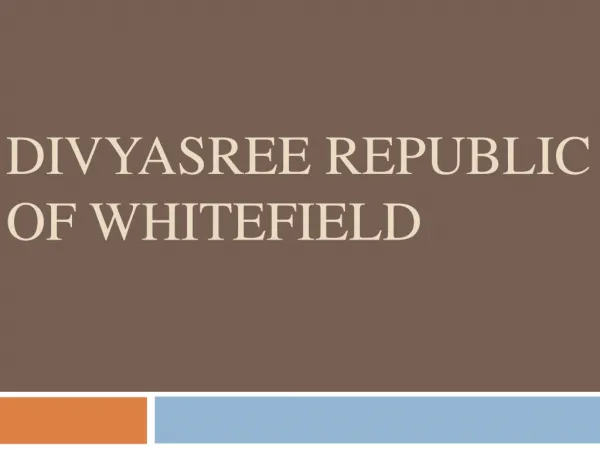 Divyasree Republic Of Whitefield Price | Location