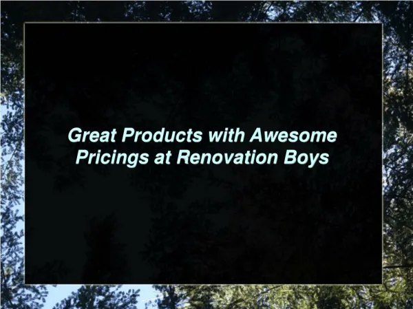 Great Products with Awesome Pricings at Renovation Boys