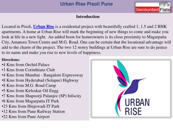 Urban Rise - New Residential Project in Pisoli Pune call 902