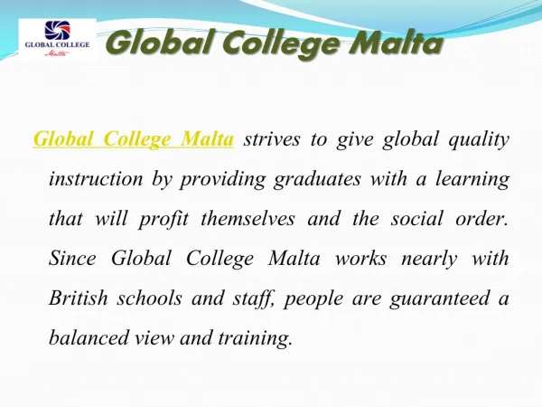 Global College Malta courses and Services