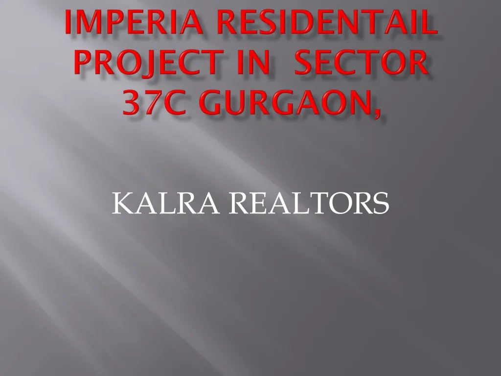 imperia residentail project in sector 37c gurgaon
