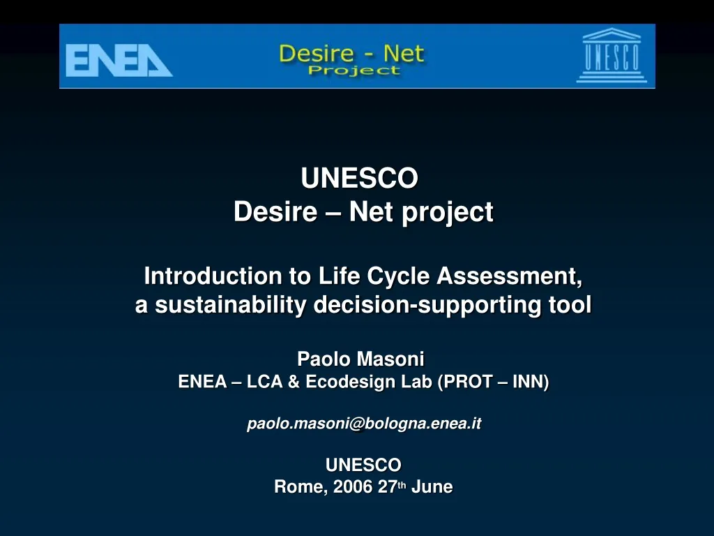 unesco desire net project introduction to life