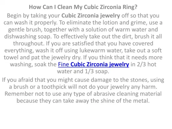 fine cubic zirconia jewelry