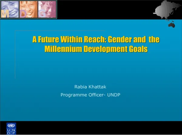 a future within reach: gender and the millennium development goals