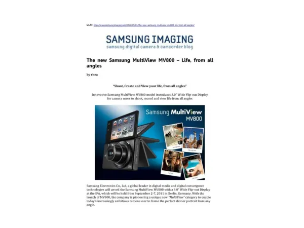 the new samsung multiview mv800 – life, from all angles
