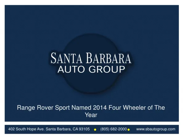 Range Rover Sport Named 2014 Four Wheeler of The Year