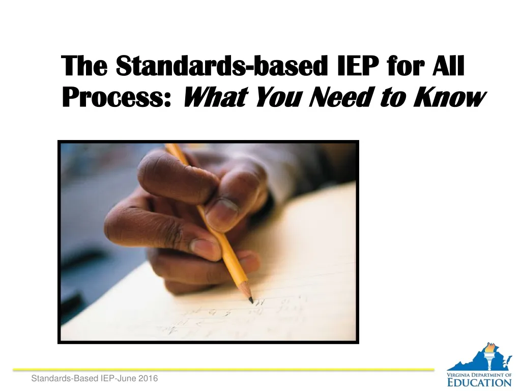 the standards based iep for all process what