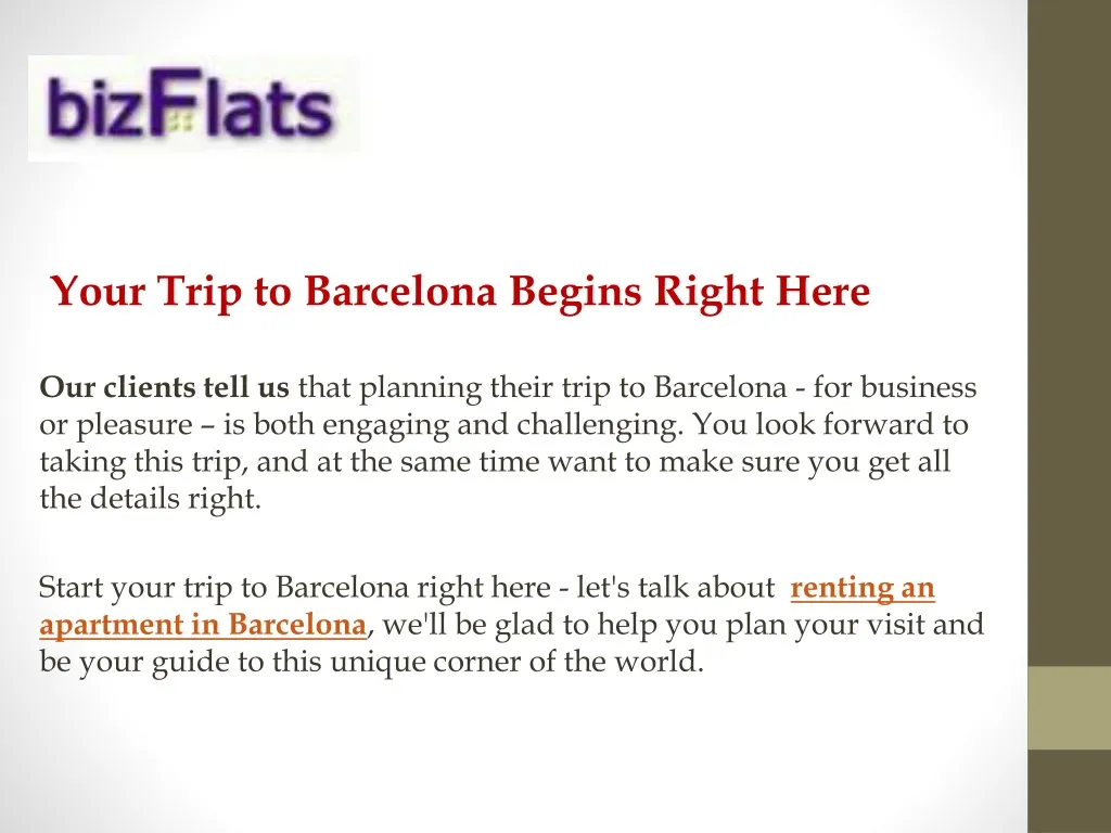 your trip to barcelona begins right here