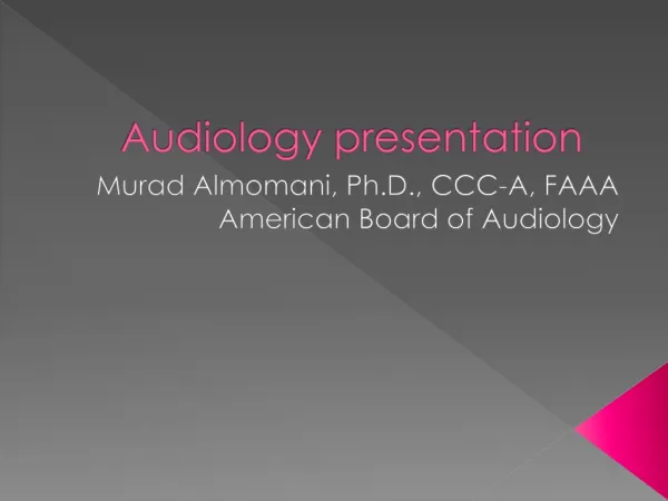 Audiology presentation