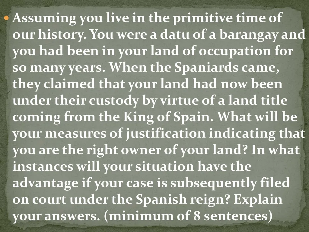 assuming you live in the primitive time