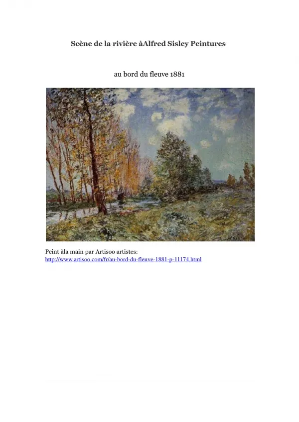 Scène de la rivière à Alfred Sisley Peintures -- Artisoo