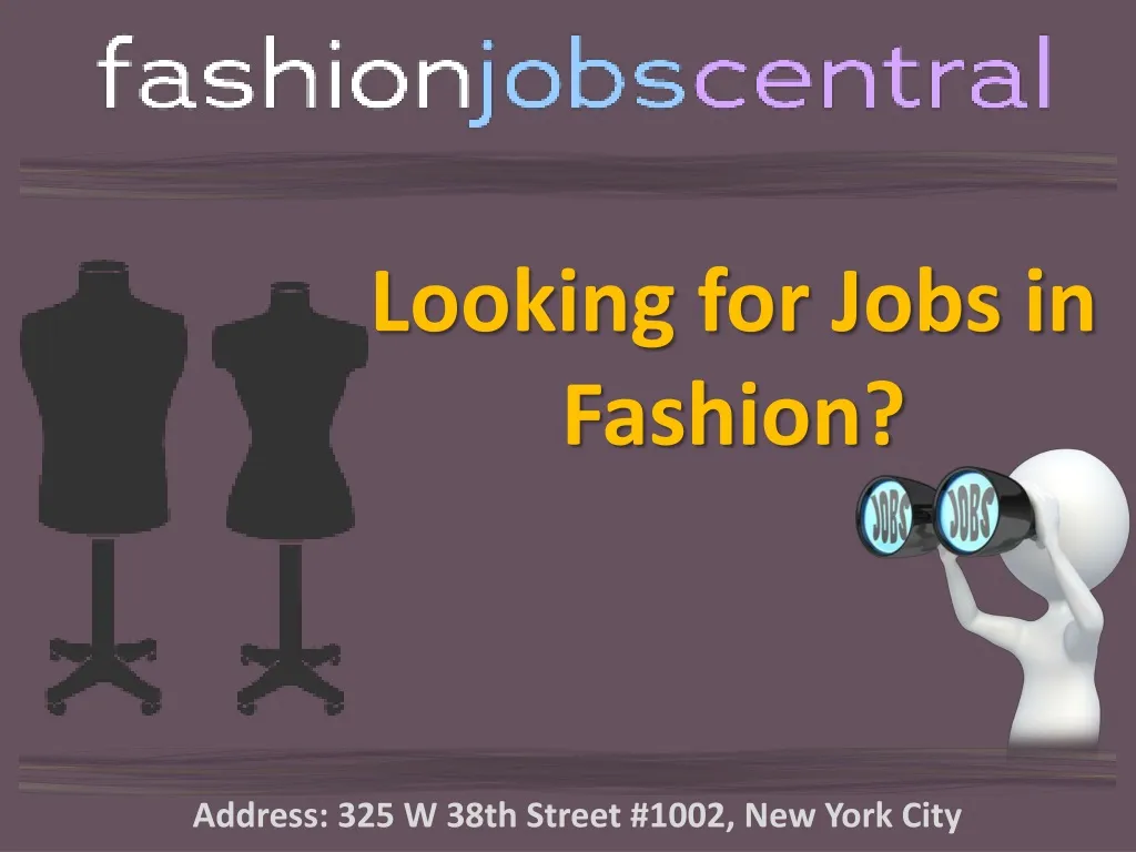 looking for jobs in fashion