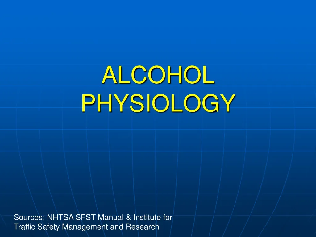 alcohol physiology