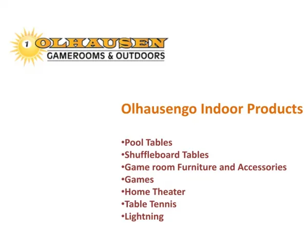 Olhausen Indoor Game room products - Buy Pool tables, Shuffl