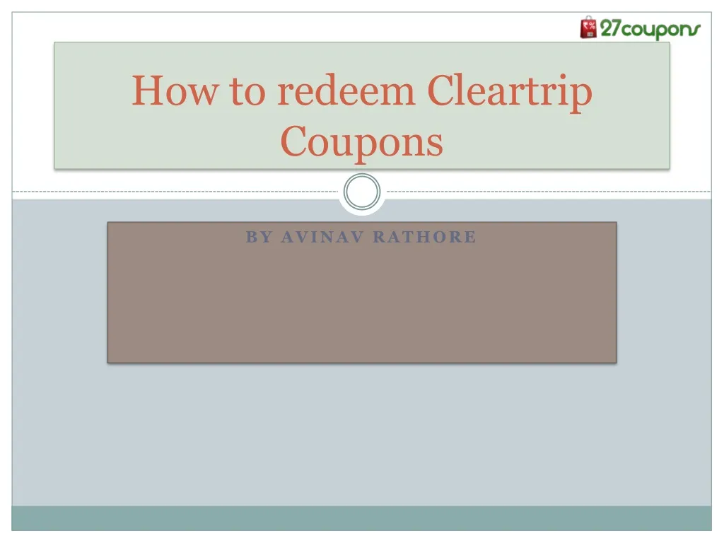 how to redeem cleartrip coupons