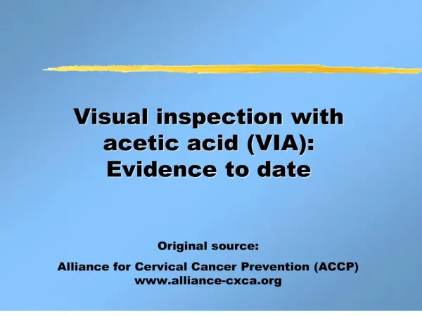 visual inspection with acetic acid via: evidence to date