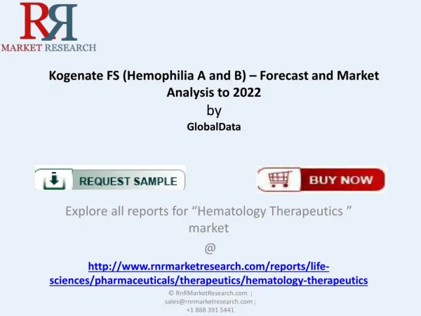 2022 Kogenate FS Industry (Hemophilia A and B) Report