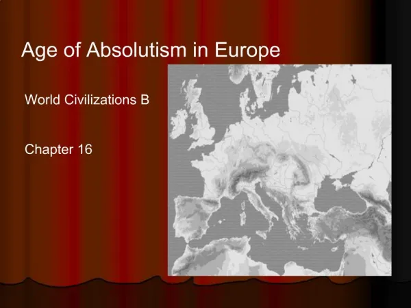 Age of Absolutism in Europe