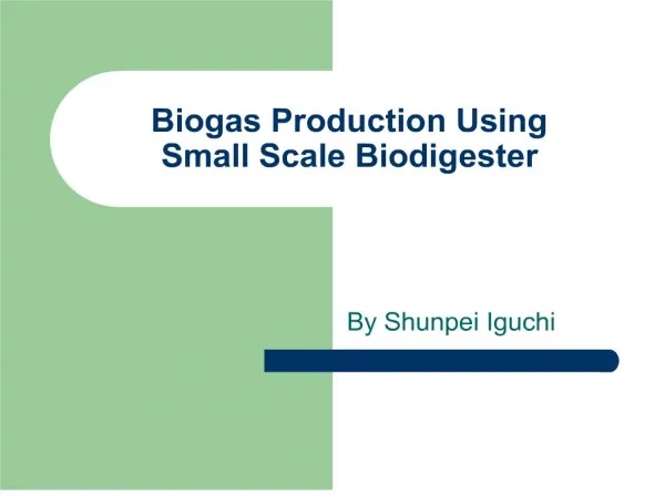 biogas production using small scale biodigester