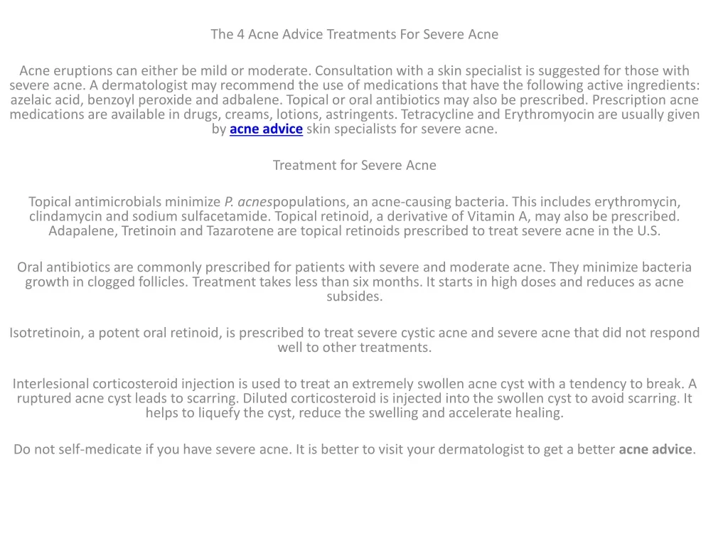 the 4 acne advice treatments for severe acne acne