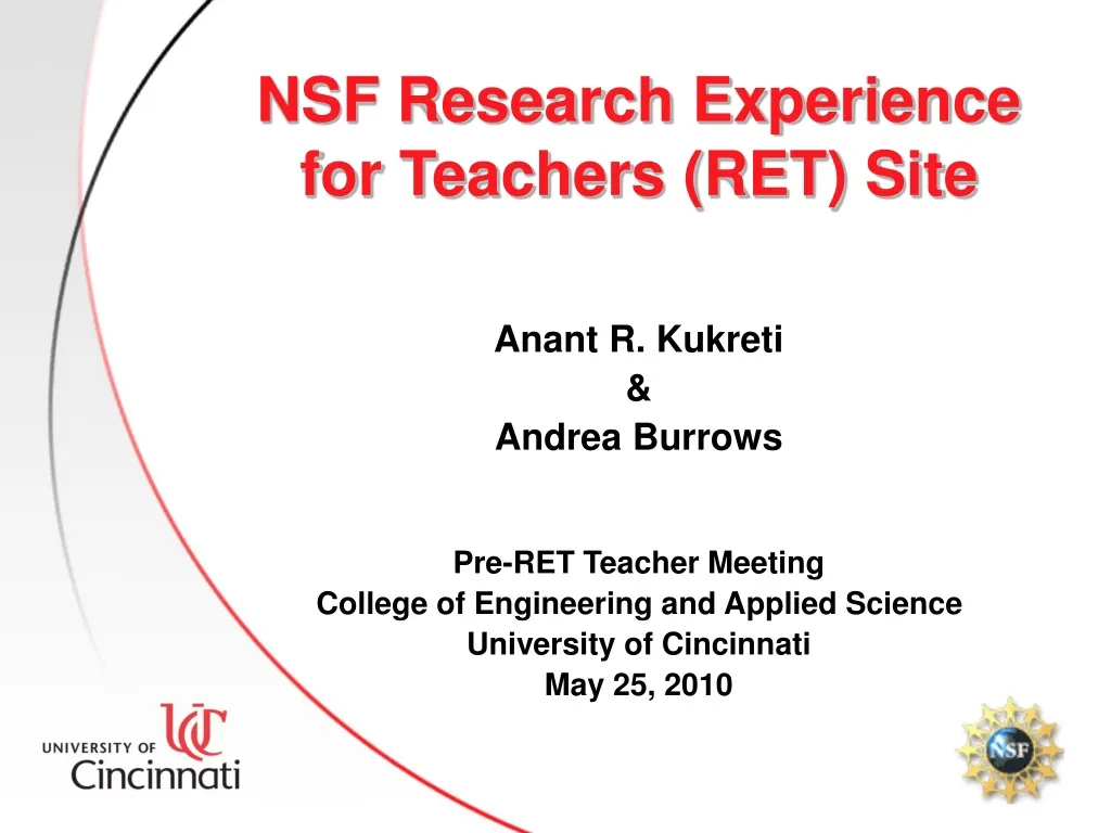 nsf research experience for teachers ret site