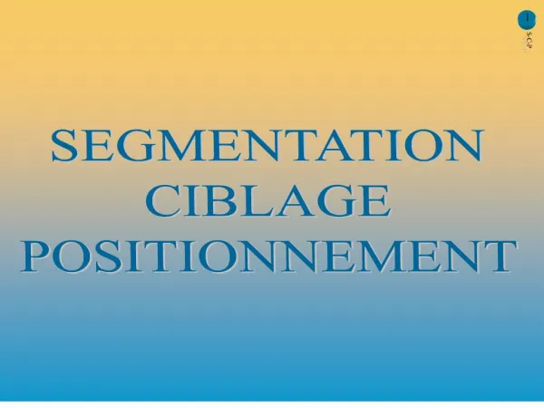 segmentation ciblage positionnement