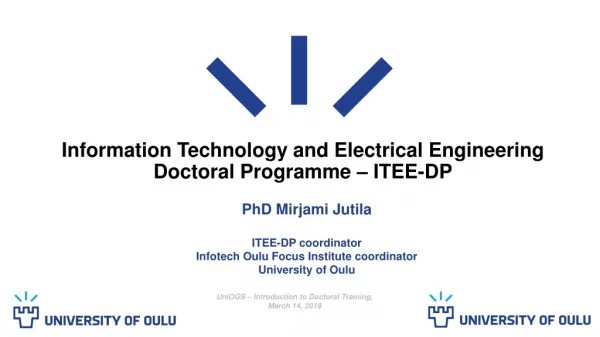 Information Technology and Electrical Engineering Doctoral Programme – ITEE-DP
