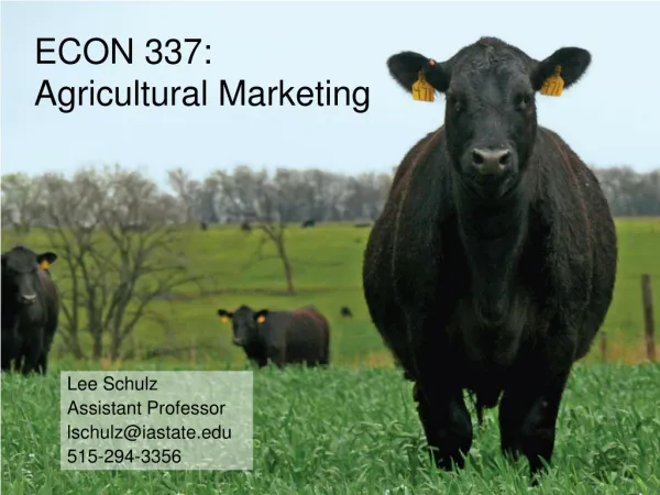 ECON 337: Agricultural Marketing