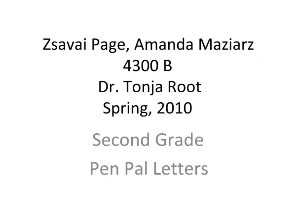 Zsavai Page, Amanda Maziarz 4300 B Dr. Tonja Root Spring, 2010