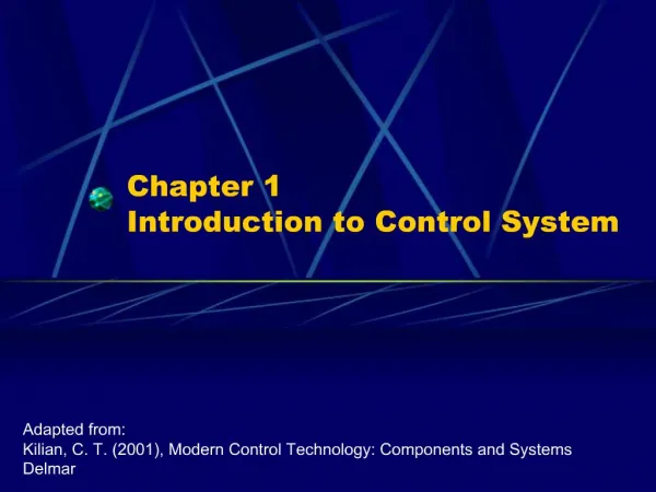 Chapter 1 Introduction to Control System