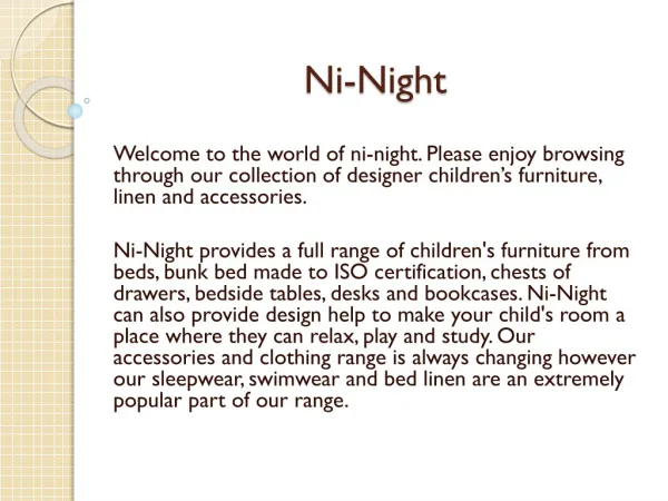 Kids Accessories - Bunk Beds, Study Table at ni-night