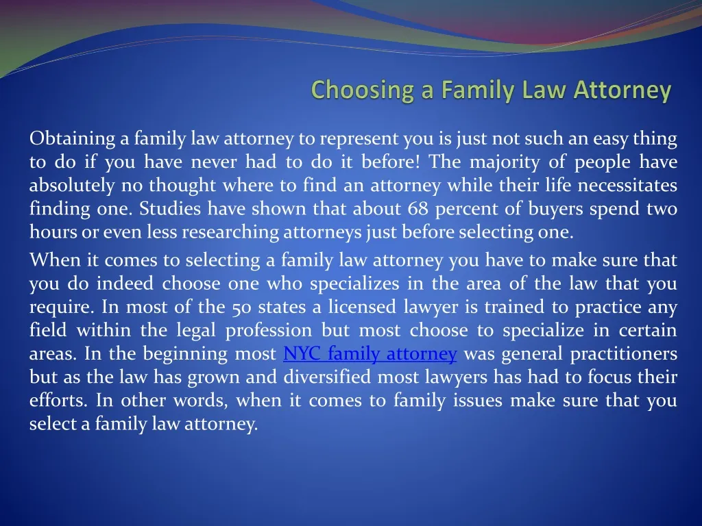 choosing a family law attorney