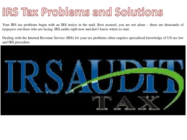 IRS Tax Problems and Solutions