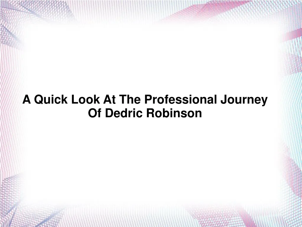 a quick look at the professional journey