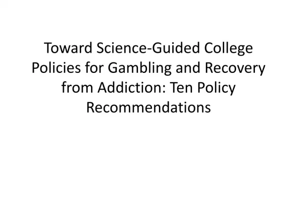 Background Research on College Gambling