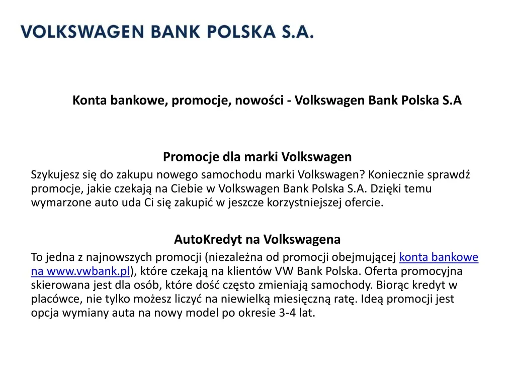 konta bankowe promocje nowo ci volkswagen bank