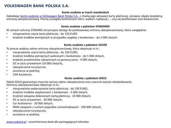 Konto osobiste w vwbank.pl