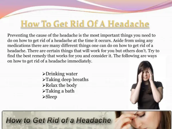 How To Get Rid Of A Headache Fast