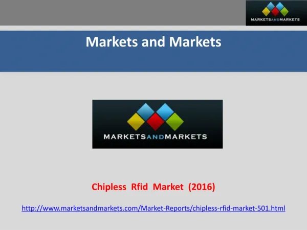 Chip less RFID Market worth $3,925 Million by 2016