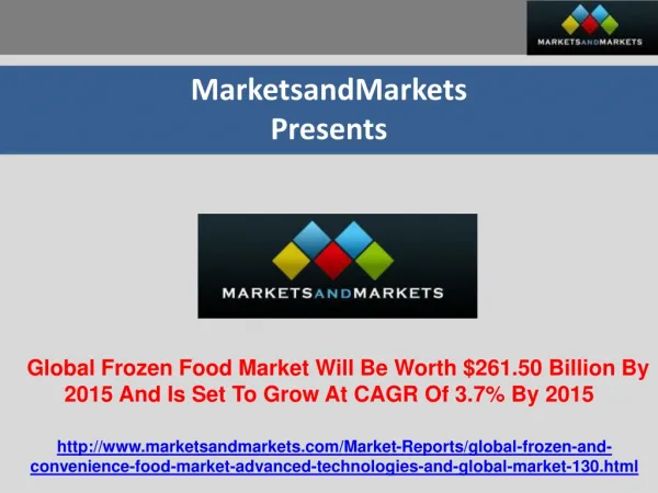 Global Frozen Food Market Trends And Forecasts (2010