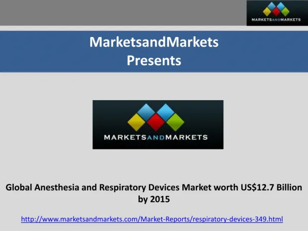Global Anesthesia and Respiratory Devices Market by 2015