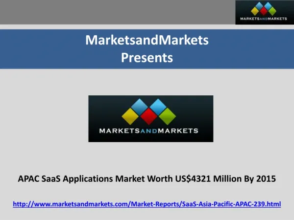 APAC SaaS Applications Market Worth US$4321 Million By 2015