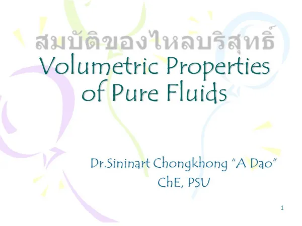 volumetric properties of pure fluids