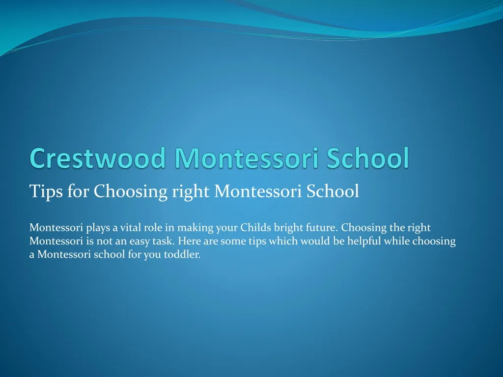 crestwood montessori school